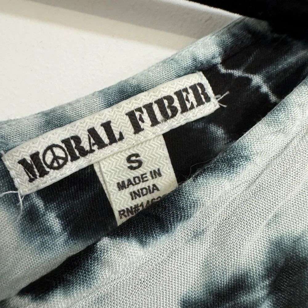 Black and White Tie-Dye Fringe cover up